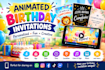 create an animated birthday invitation video