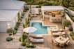 3d backyard  and pool  landscape design,  patio rendering in  lumion 3d