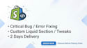 fix shopify bugs, errors, custom coding and theme issues