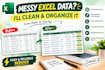 organize and format messy excel data into clean spreadsheets