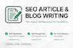 write seo optimized blog and website content
