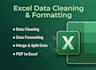 clean, format, split excel data and convert PDF to excel