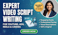 video scripts, youtube scripts, and cinematic content