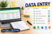 do accurate data entry, copy paste, and wed research