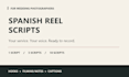 write spanish reel scripts for wedding photographers
