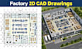 create factory 2d cad drawings industrial architectural construction plans
