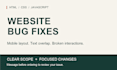 fix HTML CSS and javascript bugs on your website