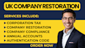 restore uk ltd, reinstate, activate uk company, rt01