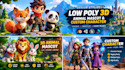 design stylized low poly 3d animal mascot and custom character
