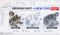 reverse engineer broken discontinued plastic replacement parts to solidworks cad