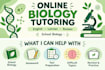 teach biology online and help with difficult topics