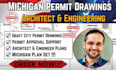 draft city permit drawings, permit approval, architect engineering michigan plan