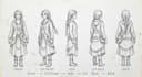 create a 2d character design with turnaround, poses and expressions