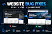 fix website bugs and responsive issues