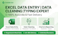 do excel data entry, data cleaning, typing and formula work