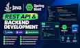 develop java spring boot rest apis and backend applications