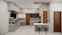 kitchen design and 3d rendering with cabinet sku specification in 2020 design