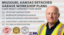 missouri kansas detached garage workshop plans code ready construction draw