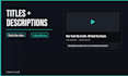write youtube titles and descriptions that match your video