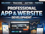 create delivery, tracking, auction, fintech app and website