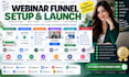 create webinar funnel, course launch, webinar page and email funnel
