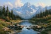 paint a handmade landscape oil painting on canvas