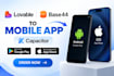 convert and publish lovable, base44 app to play store, app store using capacitor