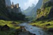 create immersive fantasy environment illustrations