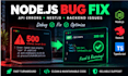 fix nodejs API backend bugs and errors