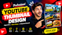 create modern youtube thumbnail design