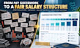 design a salary structure with job evaluation, grades and pay bands