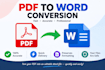 convert PDF, jpeg or any image file to doc, docx word file