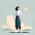 create a clean and modern flat character illustration