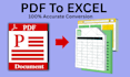 convert your PDF to excel with 100 percent  accuracy