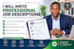 write professional job descriptions