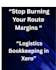 do logistics accounting and route margin tracking in xero