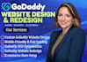 design a professional godaddy website, godaddy ecommerce and godaddy builder