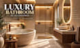 create 3d luxury master bathroom renders and photorealistic interior design