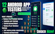 provide 12 testers closed testing android app testing google play 20 app testers