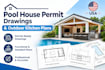 do pool house permit drawings, outdoor kitchen plans