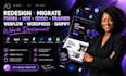 figma wix odoo framer webflow wordpress shopify website design migrate design