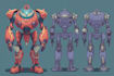 draw amazing character mecha robot illustration