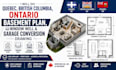 do quebec, ontario basement plan, window well and garage conversion drawing