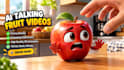 create viral ai talking fruit stories, ai talking object, fruit animation short