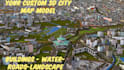 do print city map 3d shaded relief terrain and landscape model topographic map