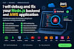 debug and fix your nodejs backend and AWS application