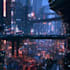 draw sci fi , cyberpunk, fantasy science fiction city