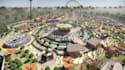 produce amusement park concept, site plan layout, digital entertainment renders