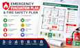 draw emergency evacuation plan and fire safety plan