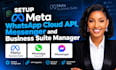 setup facebook meta whatsapp cloud API, messenger and business suite manager